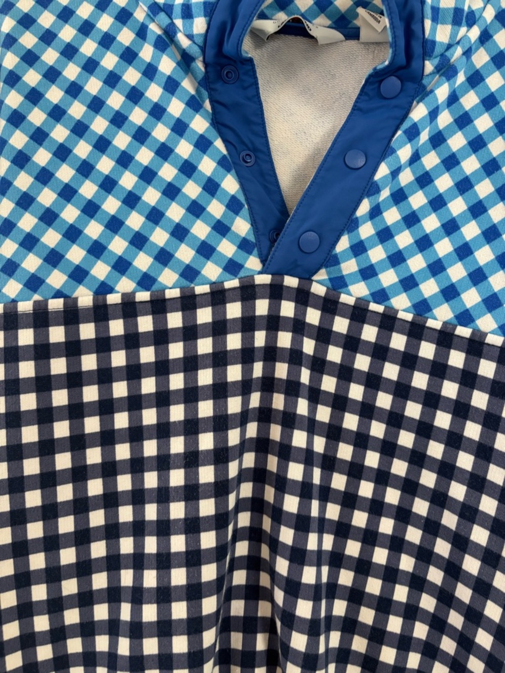 Draper James Blue & Navy Gingham Snap Pullover - Picture 2 of 5